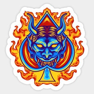 Firey Oni Mask Sticker